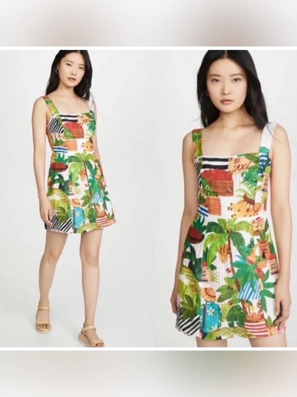 FARM RIO Tropical Fair Linen Mini Dress - Picture 4 of 9